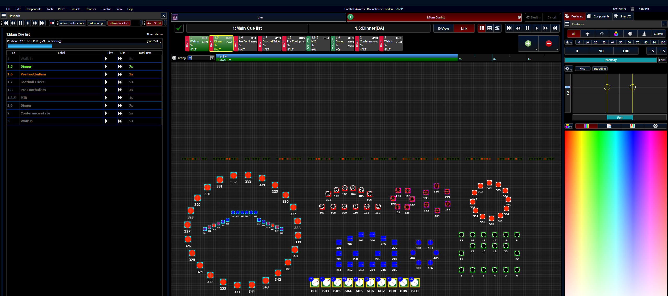 London Football Awards in control with Vista by Chroma-Q